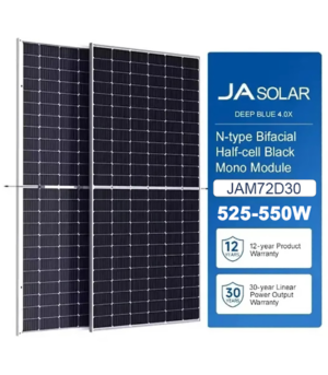 JA Solar MBB Bifacial Mono PERC Half Celf Double Glass JAM72D30 525w,530w,535w,540w,545w,550w