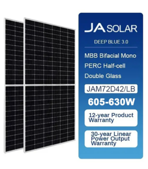 JA Solar N-type Double Glass Bifacial JAM66D45LB 605w,610w,615w,620w,625w,630w